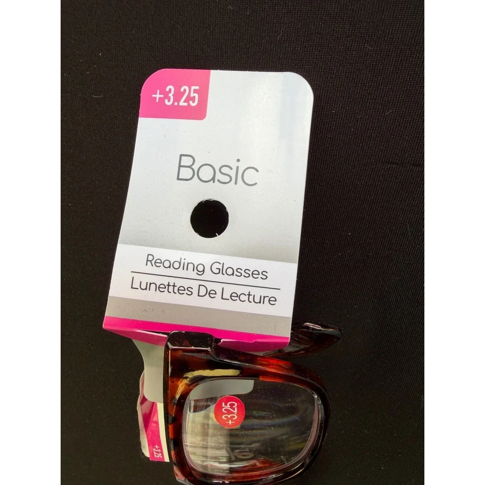 Basic Reading Glasses Lot 2 +3.25 Strength Tortoise Cat Eye Rectangular New Tags